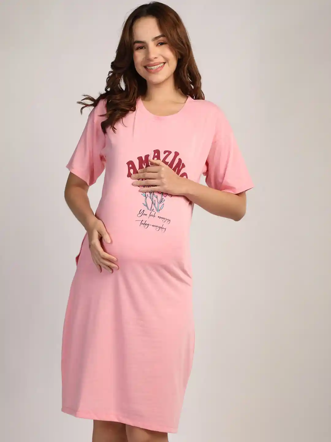 ETC Women Printed Maternity Nightdress