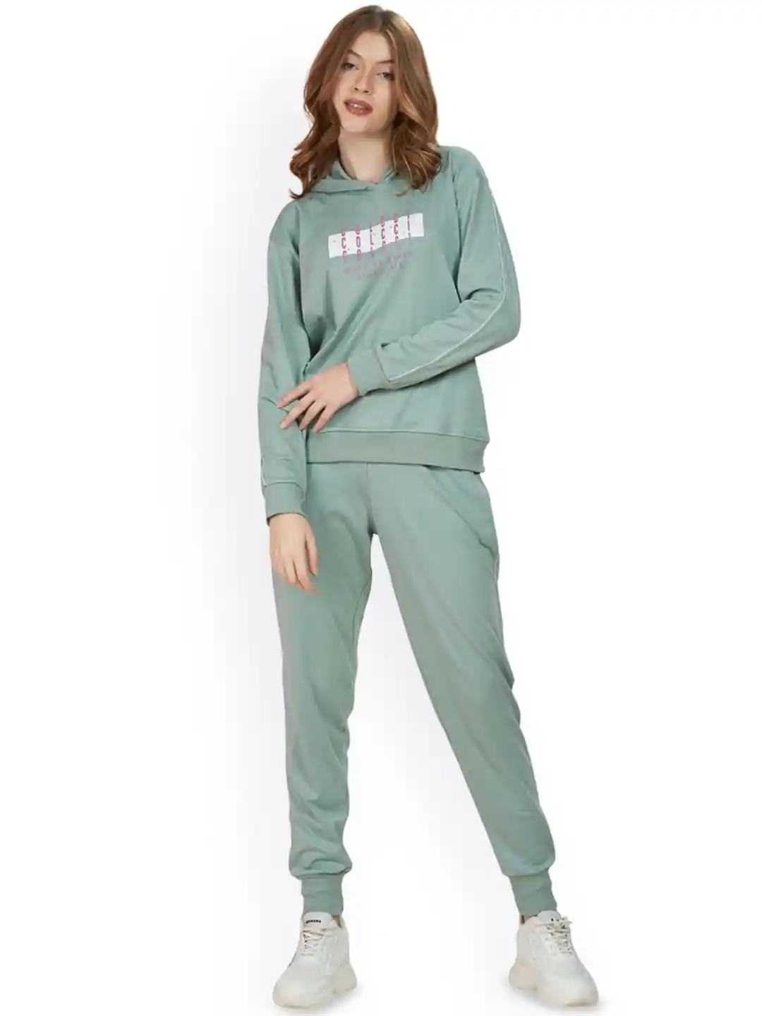 WEET Pure Cotton Hood Neck Sweatshirt With Joggers Co-Ords