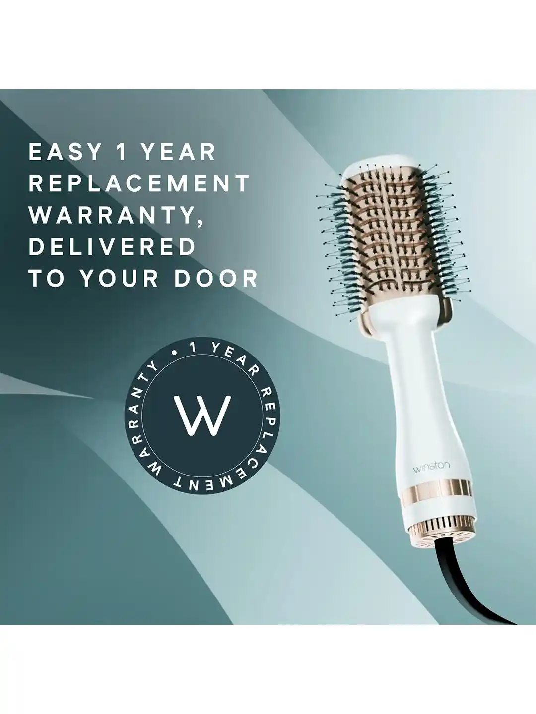 WINSTON 2-in-1 Hair Volumizer Brush, Hair Blow Dryer Brush with Charcoal  Bristles Black