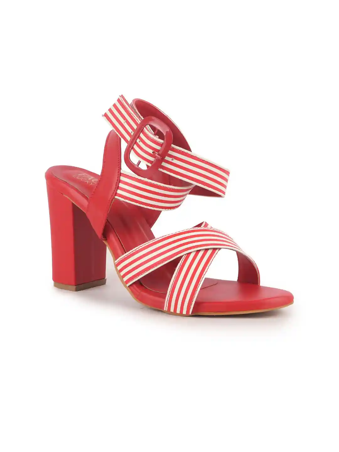 Buy FAUSTO Women Striped Block Heel Gladiators Heels for Women
