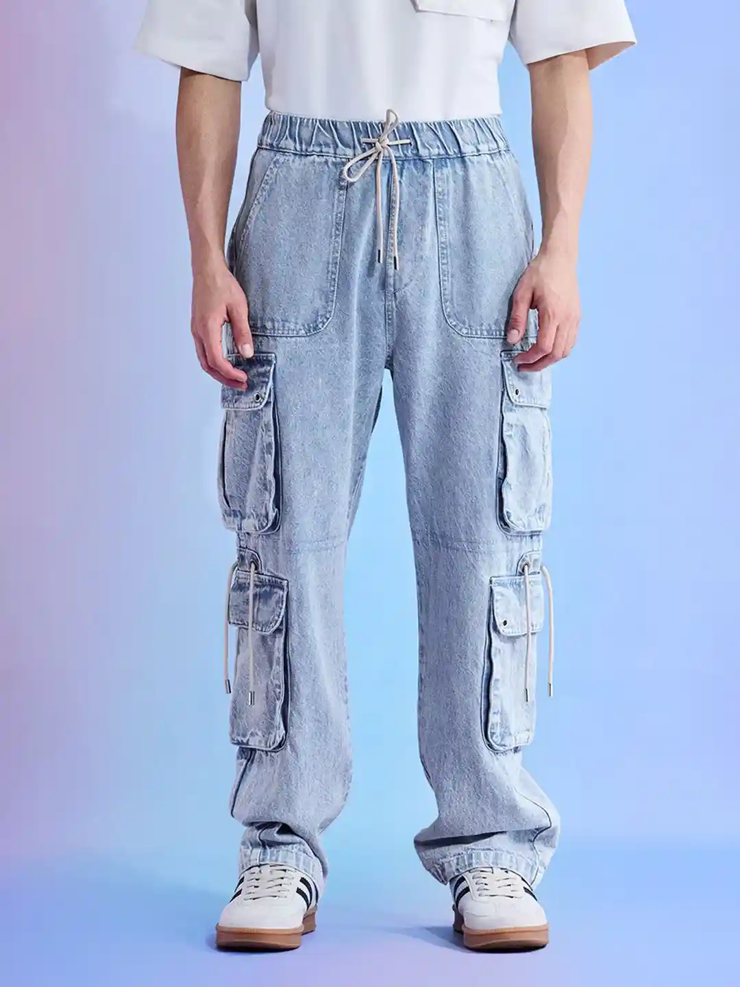 Buy Snitch Utopia Baggy Denim Cargo Jeans - Trousers for Men
