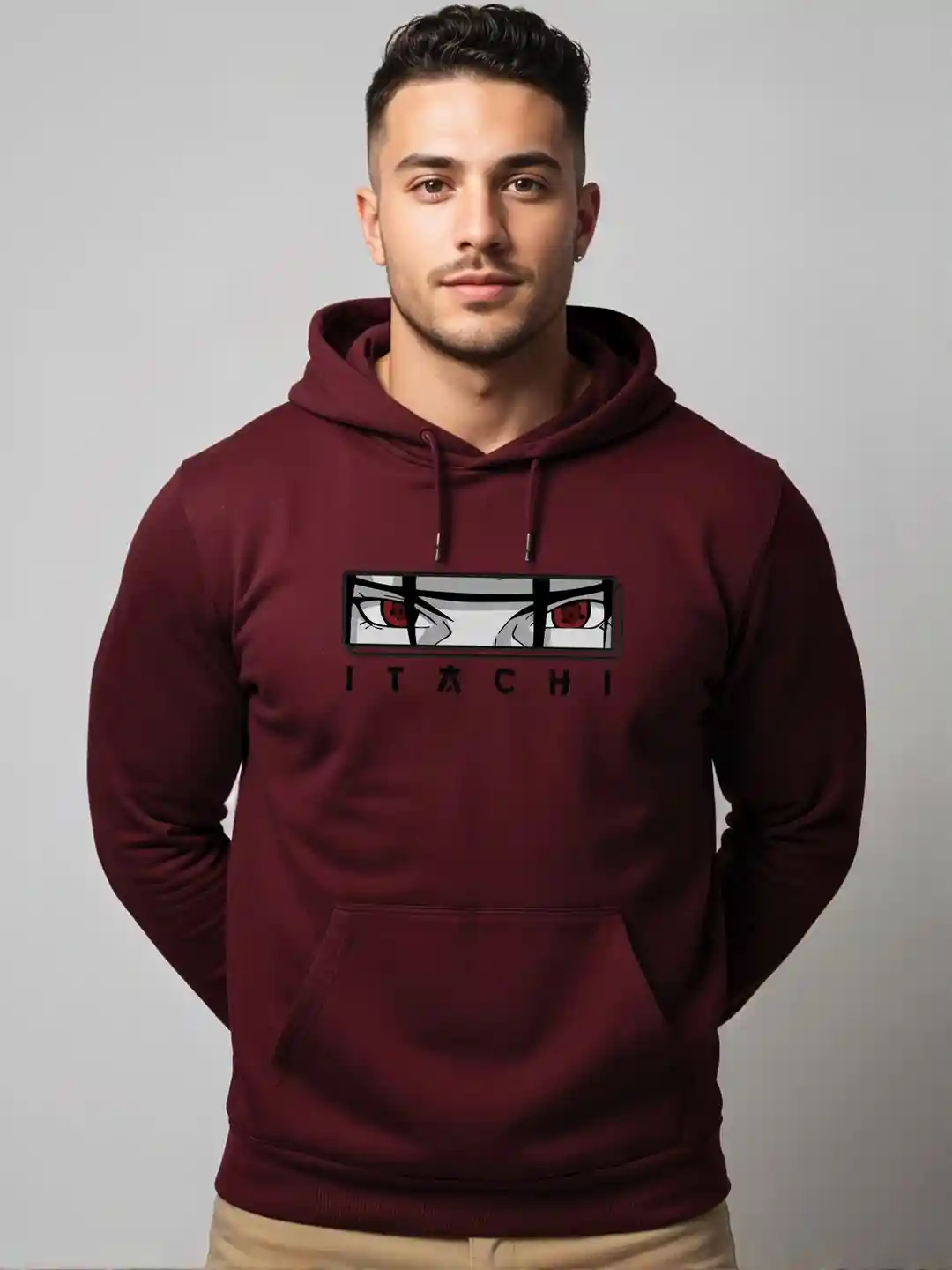 ADRO Mens Itachi Uchiha 320 GSM Heavyweight Cotton Poly Fleece Printed  Hoodies