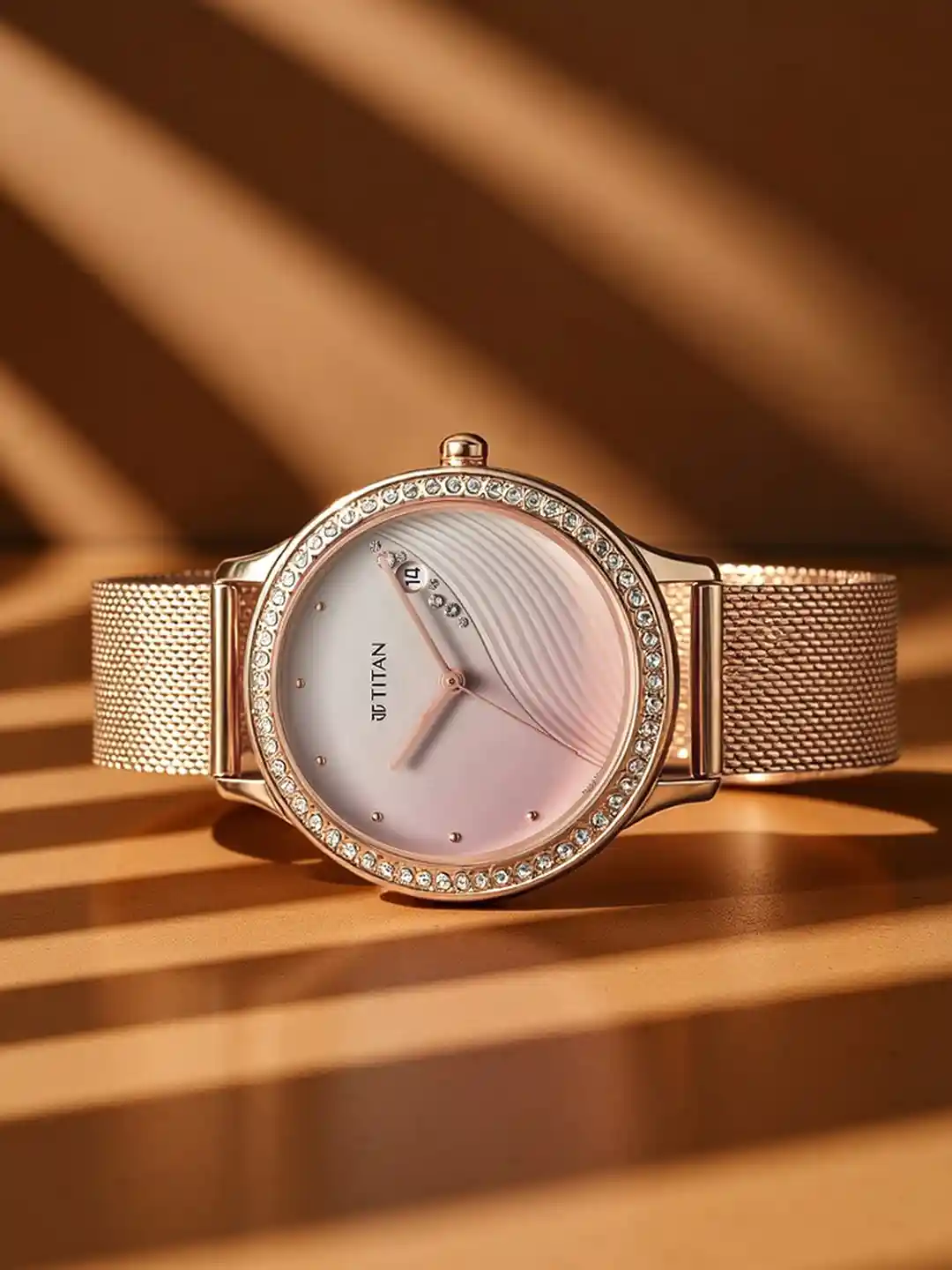 Women\u0026#039;s Hand Watch Rose Gold Ladies Hand Watch Titan Price Titan Rose  Gold Dial Two, image size:1080x1440