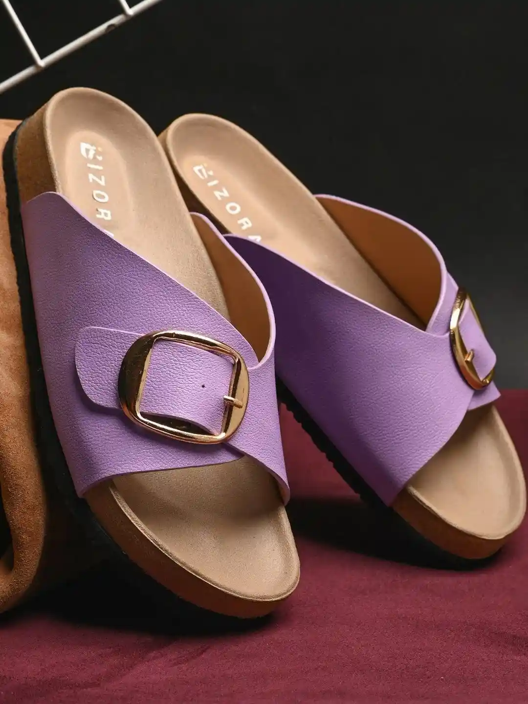 BIZORA Women Lavender Solid Comfort slipon Flats