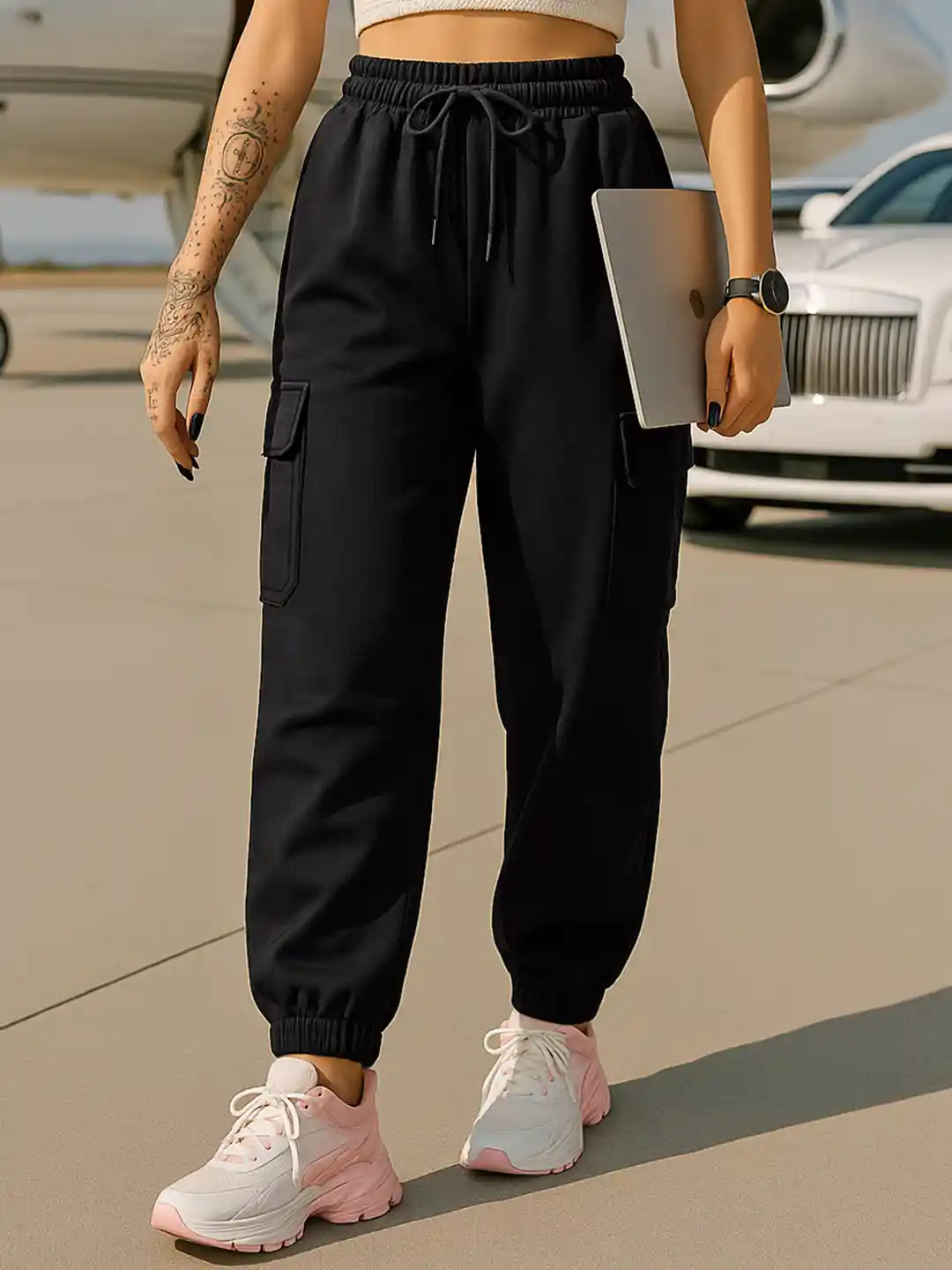 Buy Bewakoof Air Women Oversized Cargo Joggers Track Pants