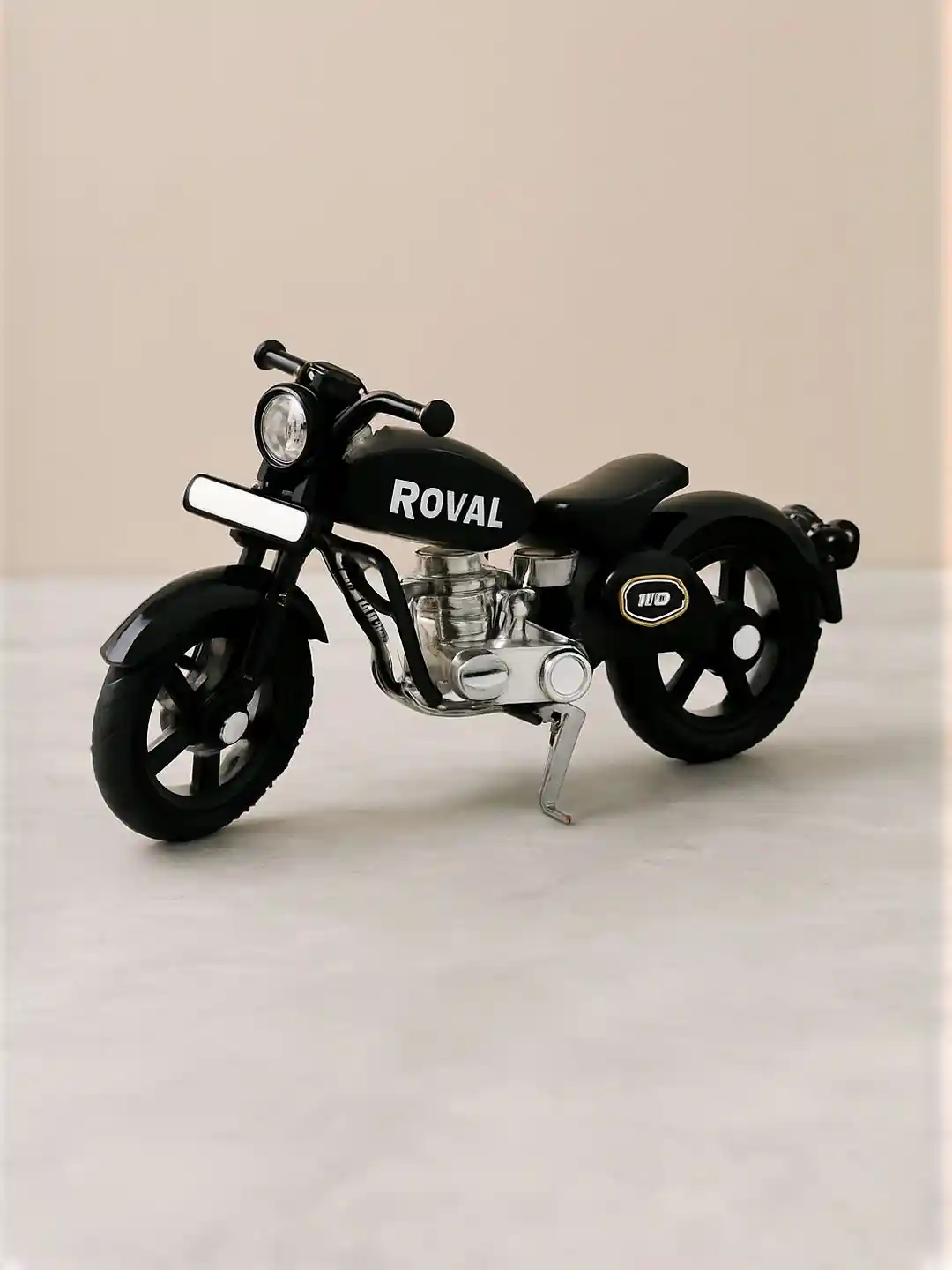 DeoDap Unisex Kids Black Metal Bullet Bike Toy With Side Stand