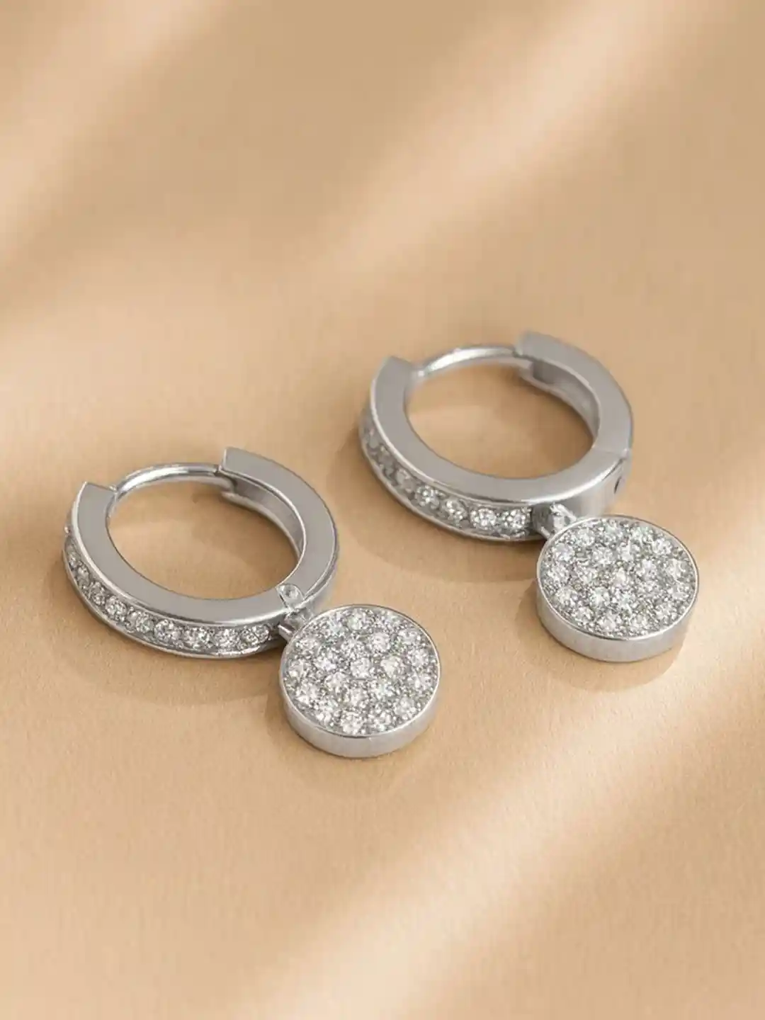 Anushka Jain Jewellery Sterling Silver Circular Moon Huggies Half Hoop  Earrings