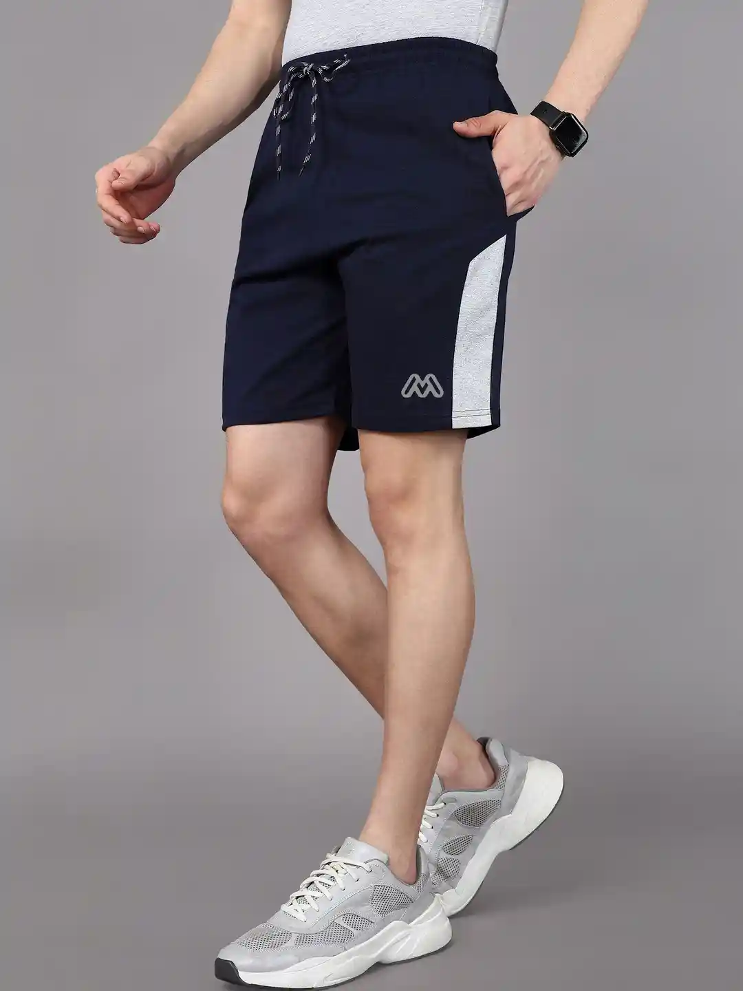 Moda Rapido Men Blue Cotton Training Gym Shorts