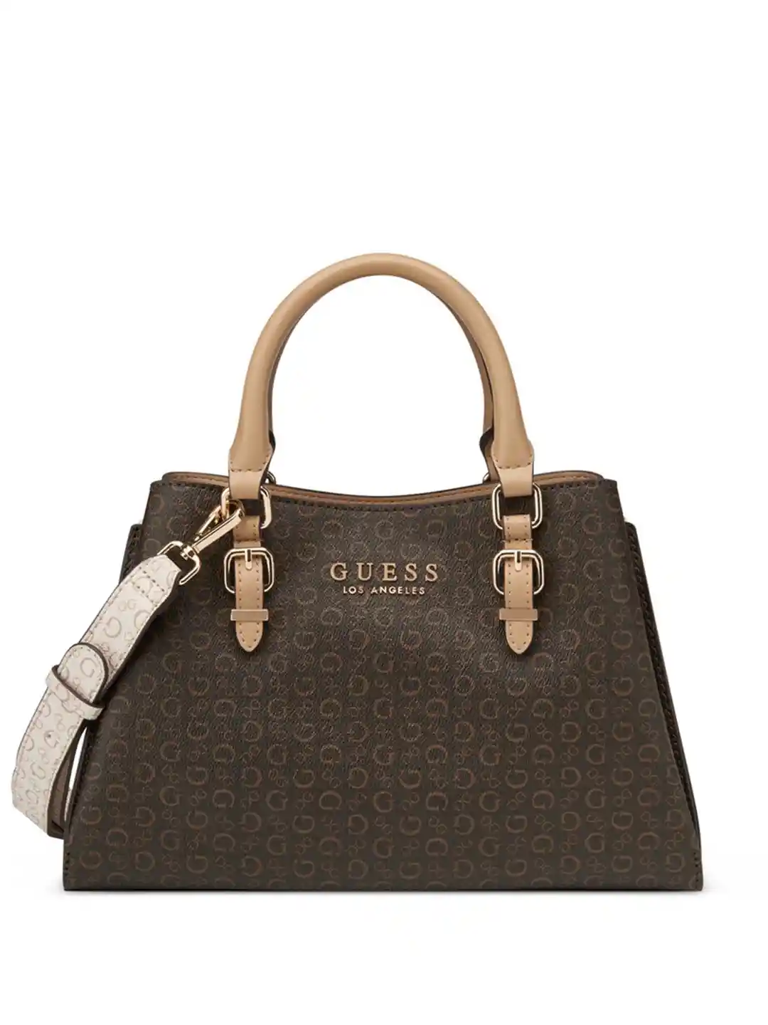 Buy GUESS Women Brand Logo Printed Structured Satchel Bag
