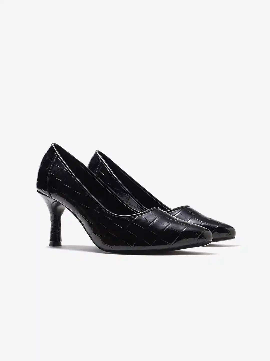 Pair ie Tales Croc-Effect Pointed Toe Stiletto Pumps