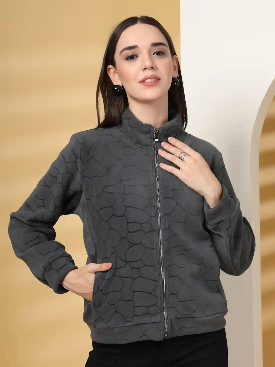 Buy Thirty Threads Women Mock Collar Long Sleeves Sweatshirt