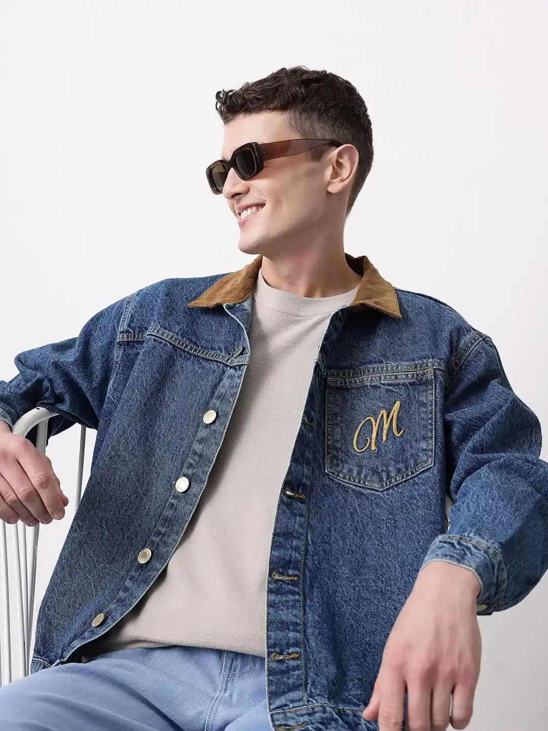 Buy Mast Harbour Embroidered Detail Contrasting Corduroy Collar