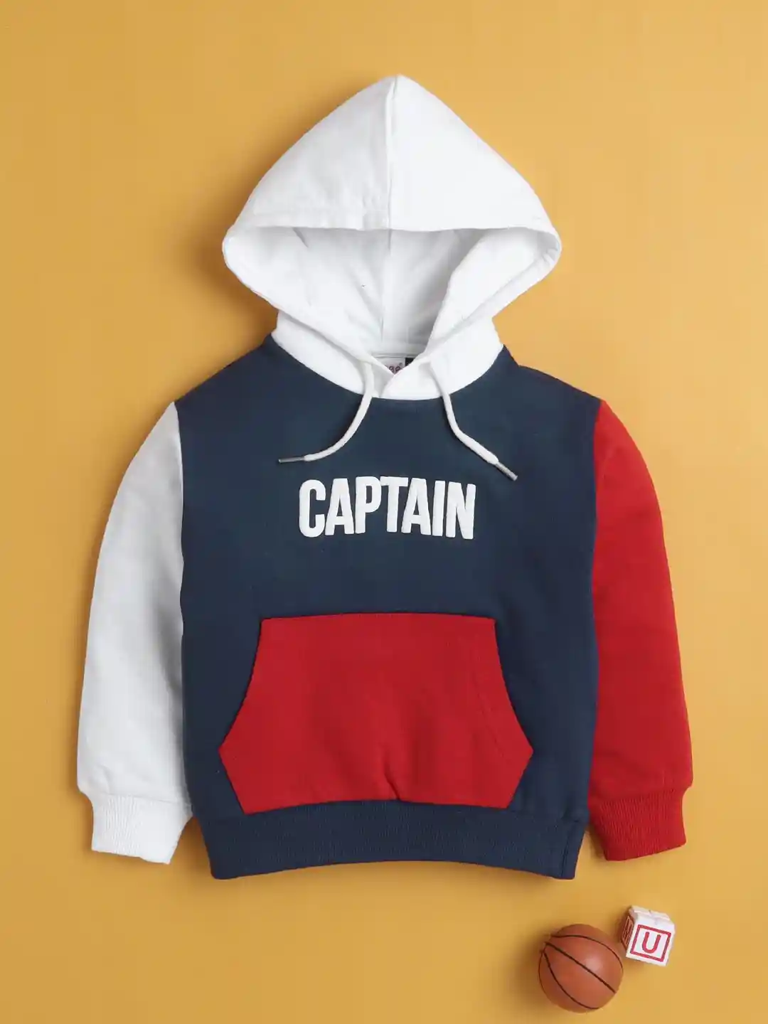 Buy BUMZEE Boys Colourblocked Hooded Sweatshirt Sweatshirts for