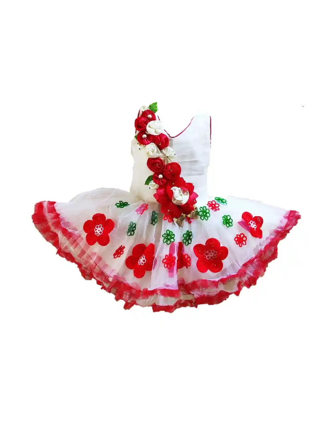 Buy Girls Midi/Knee Length Casual Dress (White, Sleeveless)Nice