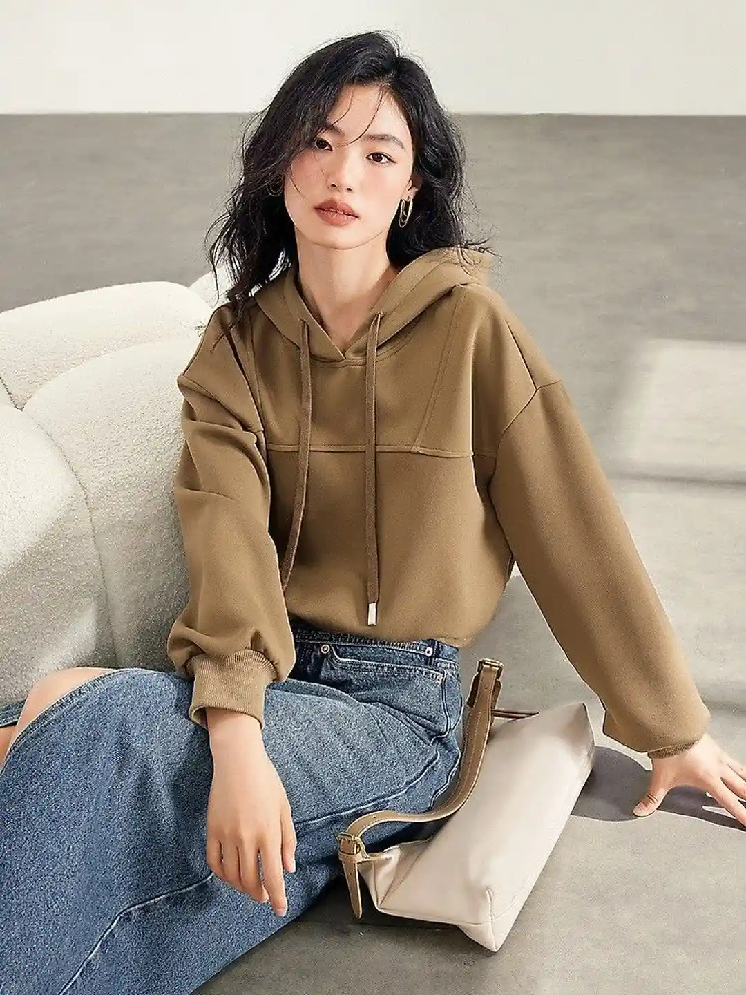 Buy StyleCast Hooded Long Sleeves Pullover Crop Sweatshirt