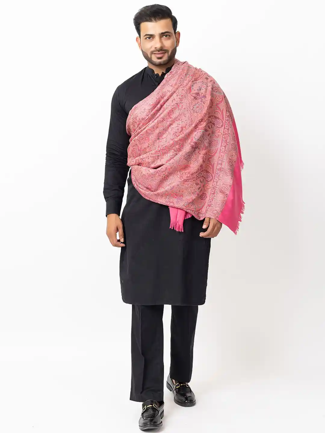 Buy VASABA Ethnic Motifs Embroidered Shawl Shawl for Men