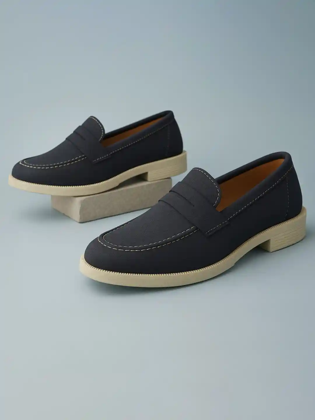 KRAASA Men Lightweight Round Toe Loafers