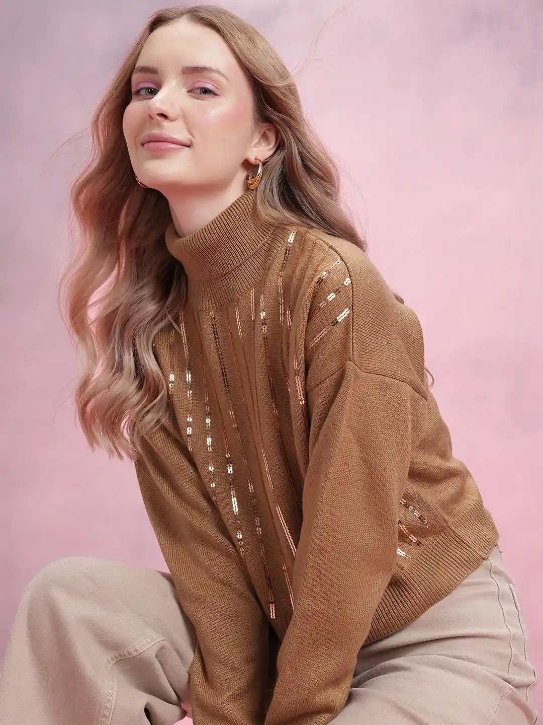 S sequin offshoulder knit theredthread SEQUIN KNIT SWEATER S sequin offshoulder knit theredthread SEQUIN KNIT SWEATER