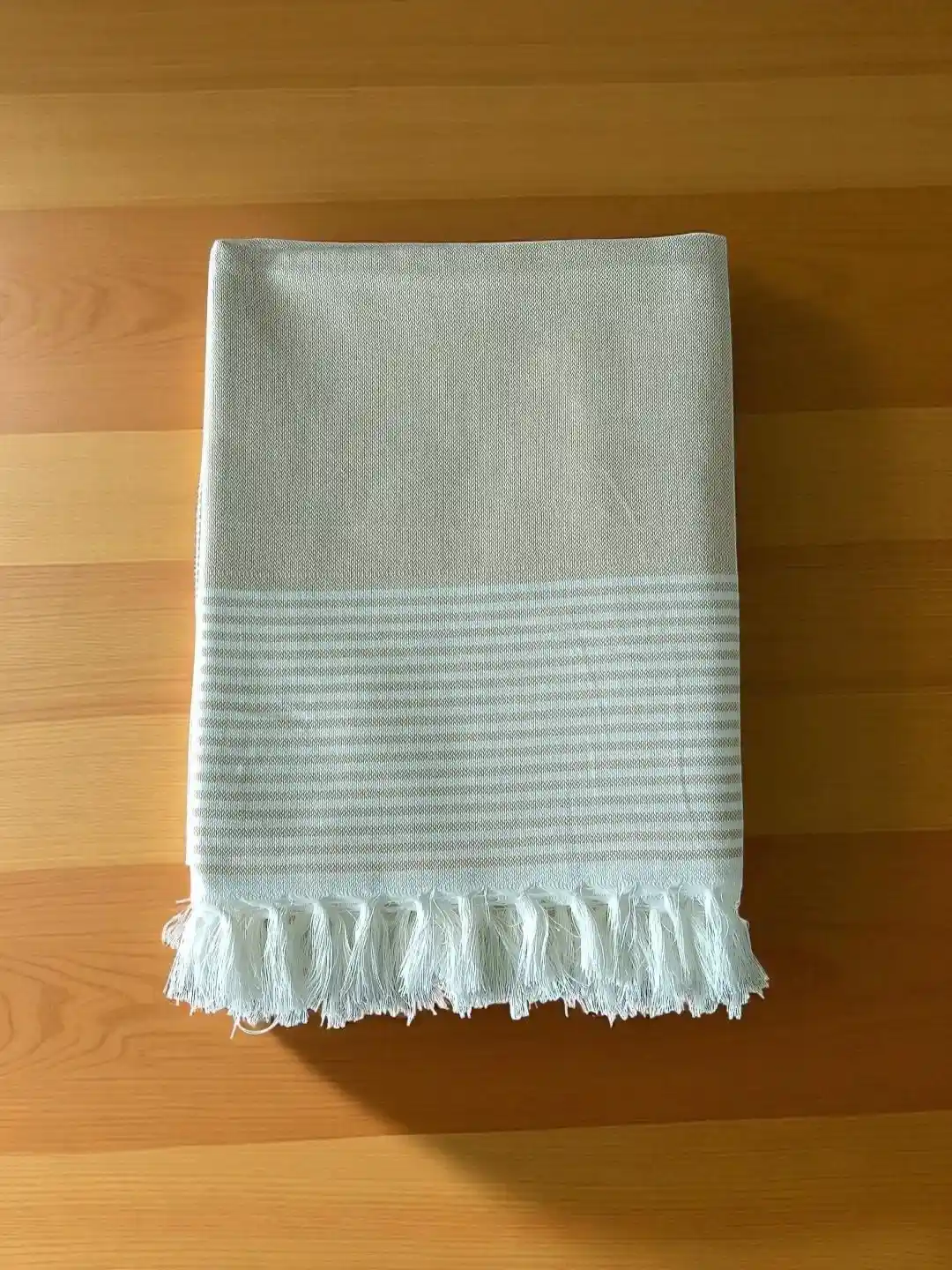 Buy Kryptic Beige White Striped Printed 210 GSM Bamboo Bath