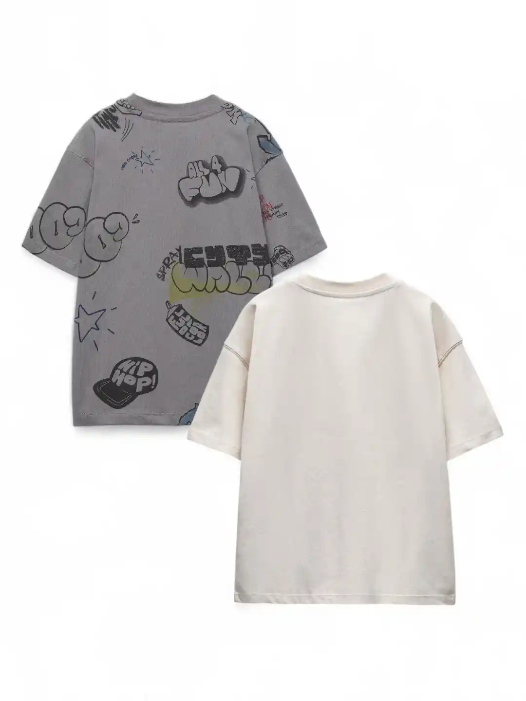 Alan Jones Boys Pack of Graphic Printed Round Neck Oversized T-shirts
