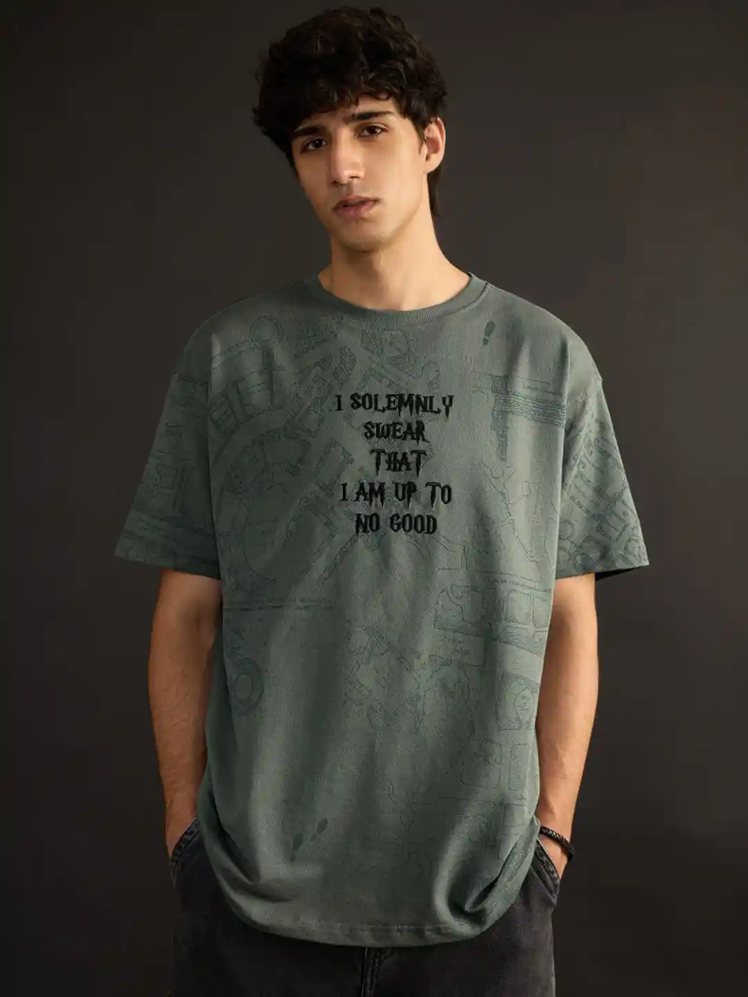 Buy The Souled Store Men Harry Potter Printed Round Neck Pure