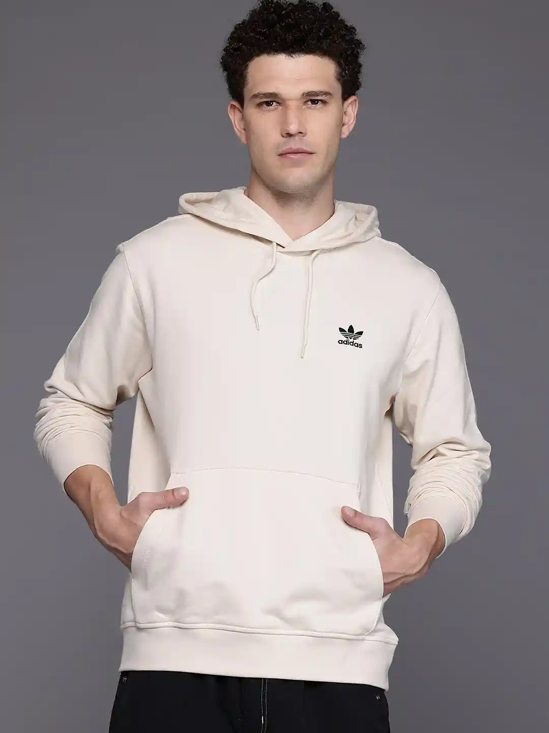 ADIDAS Originals Brand Logo Pure Cotton Hooded Pullover