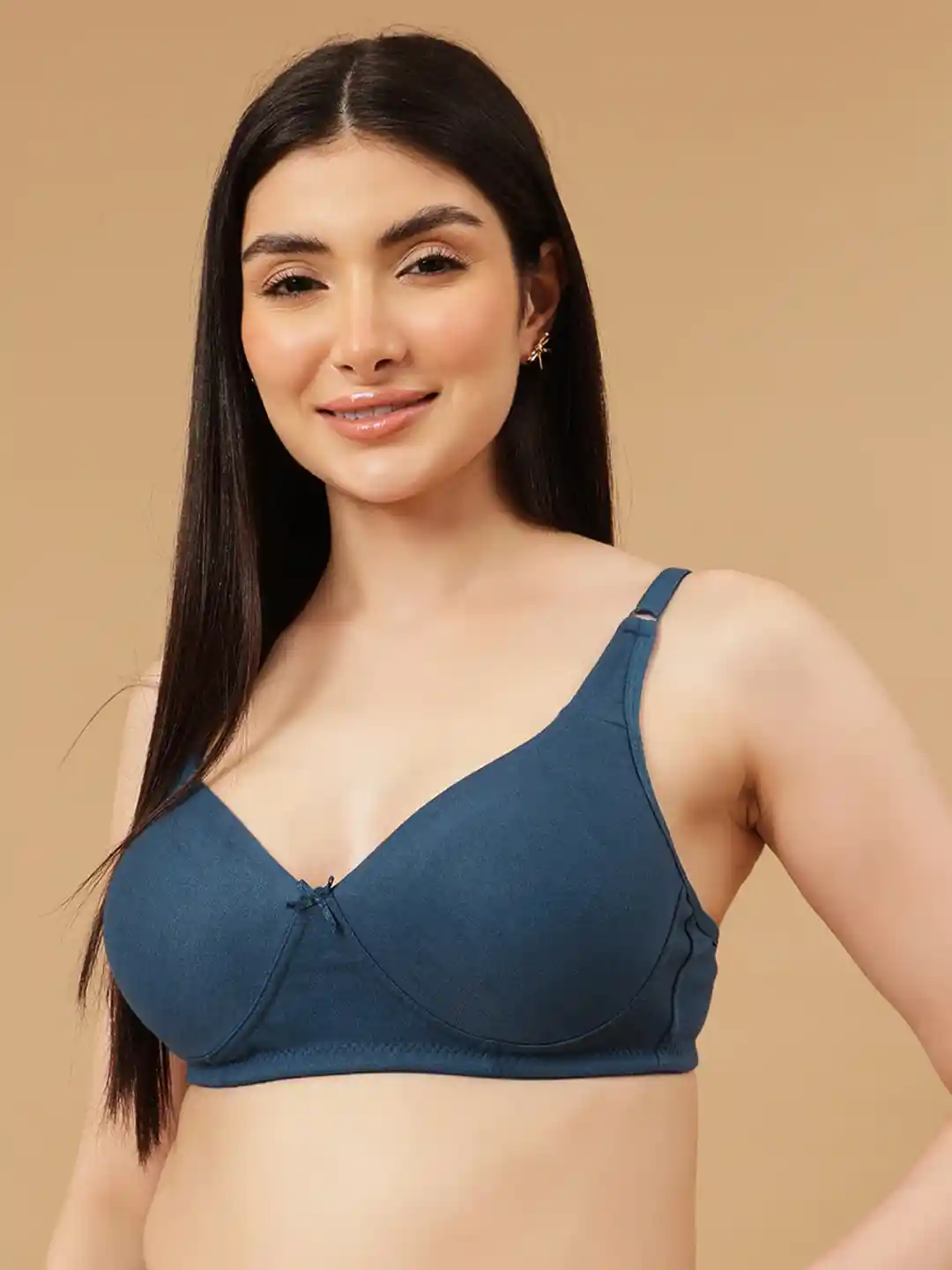 Buy Clovia Blue Solid Non-Wired Non Padded Everyday Bra