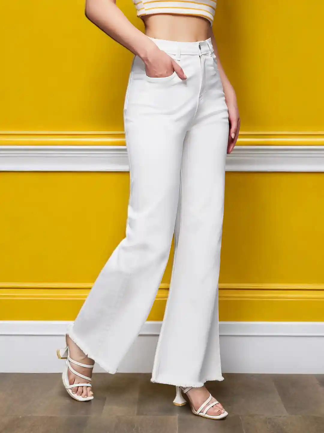 Buy Miss Chase Women Cloud Wing High-Rise Light Fade Bootcut Jeans