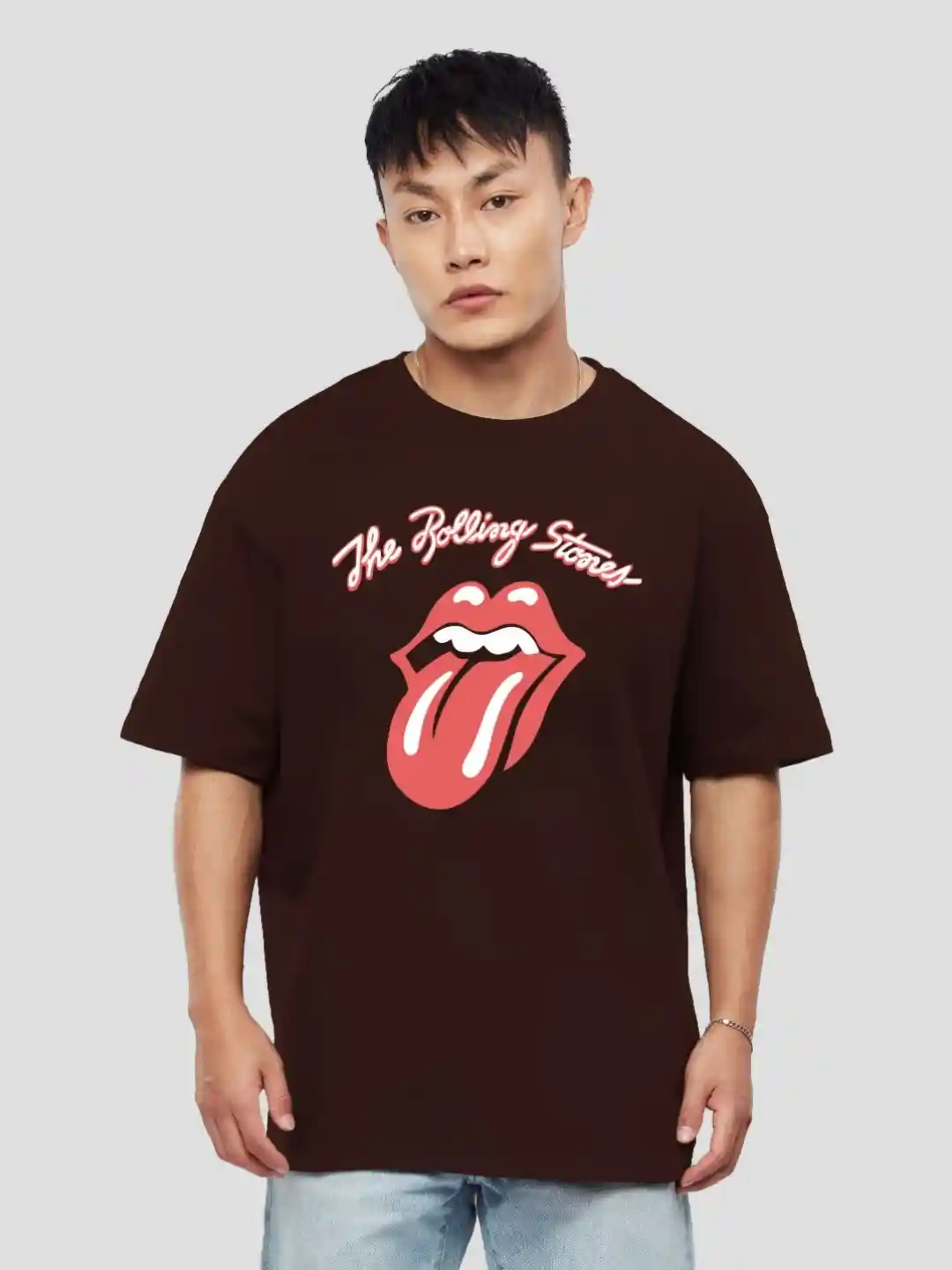 Buy MaverIQ Men The Rolling Stones Graphic Printed Round Neck