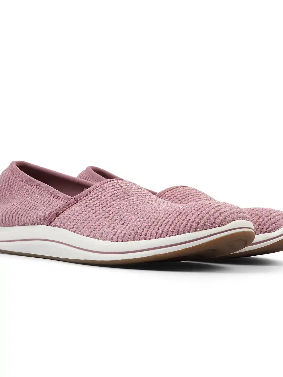 Clarks Women Striped Round Toe Slip-On Sneakers