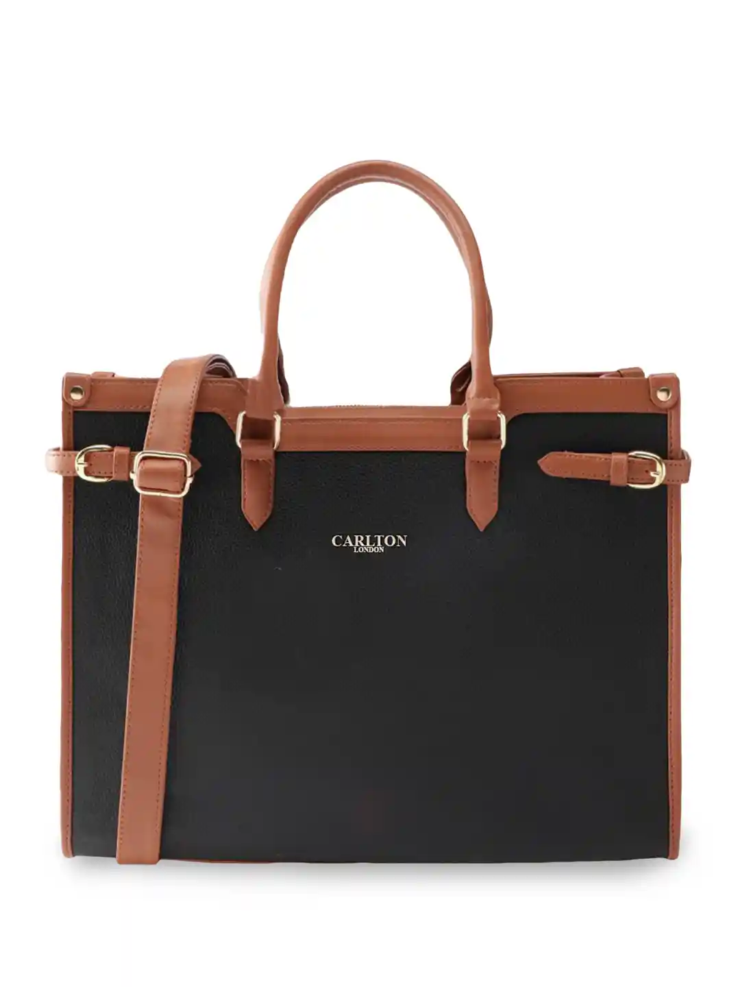 Carlton London Women Textured Shopper Buckle Detail Tote Bag