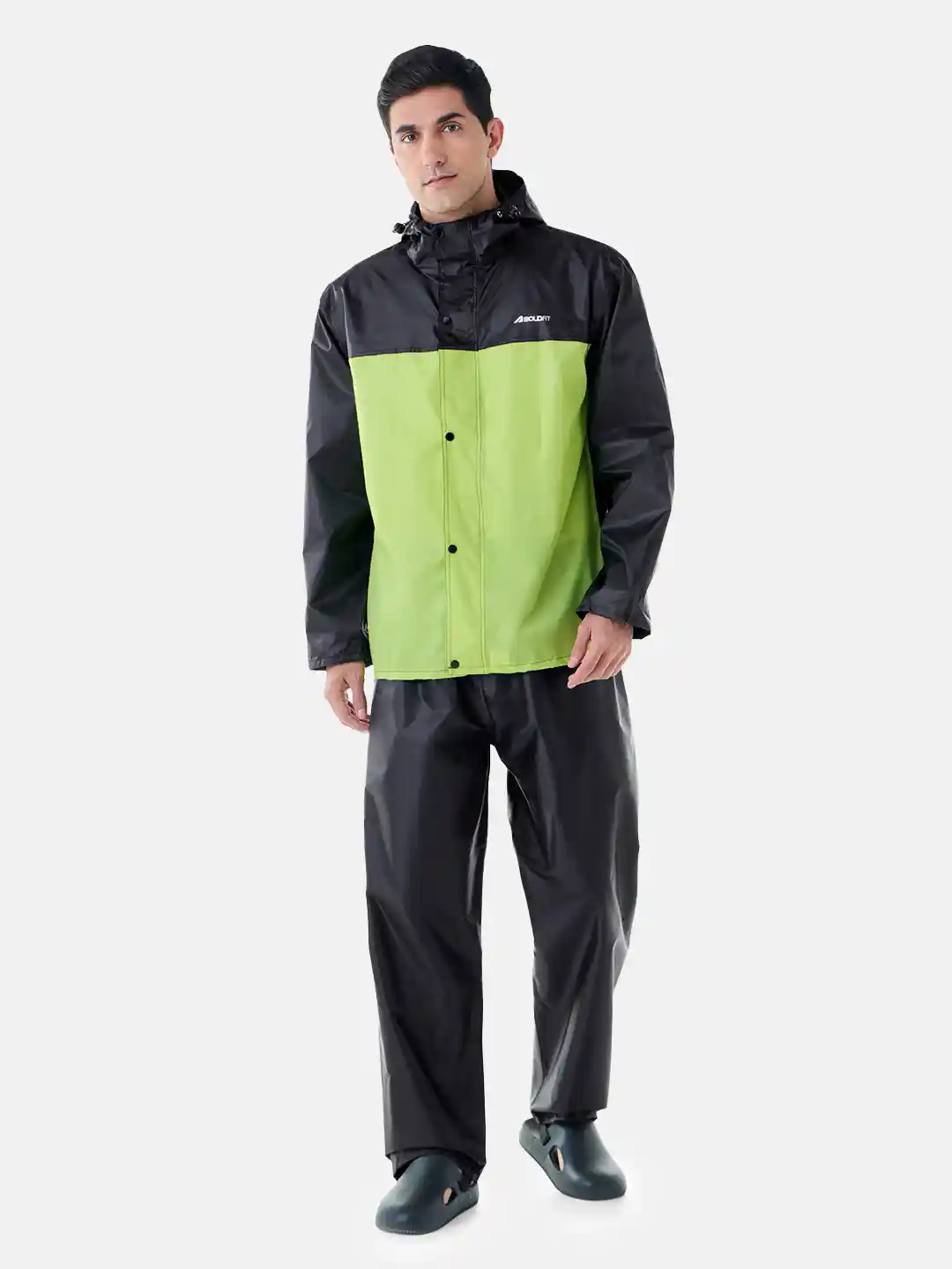 BOLDFIT Storm Breaker Colourblocked Raincoat Top Bottom Rain Suit