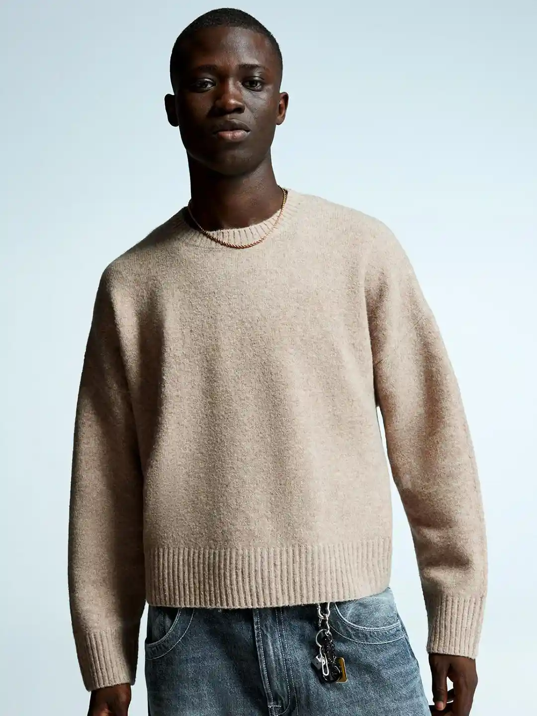 Knit Jumper Bershka Crewneck Bershka Cropped Jumper