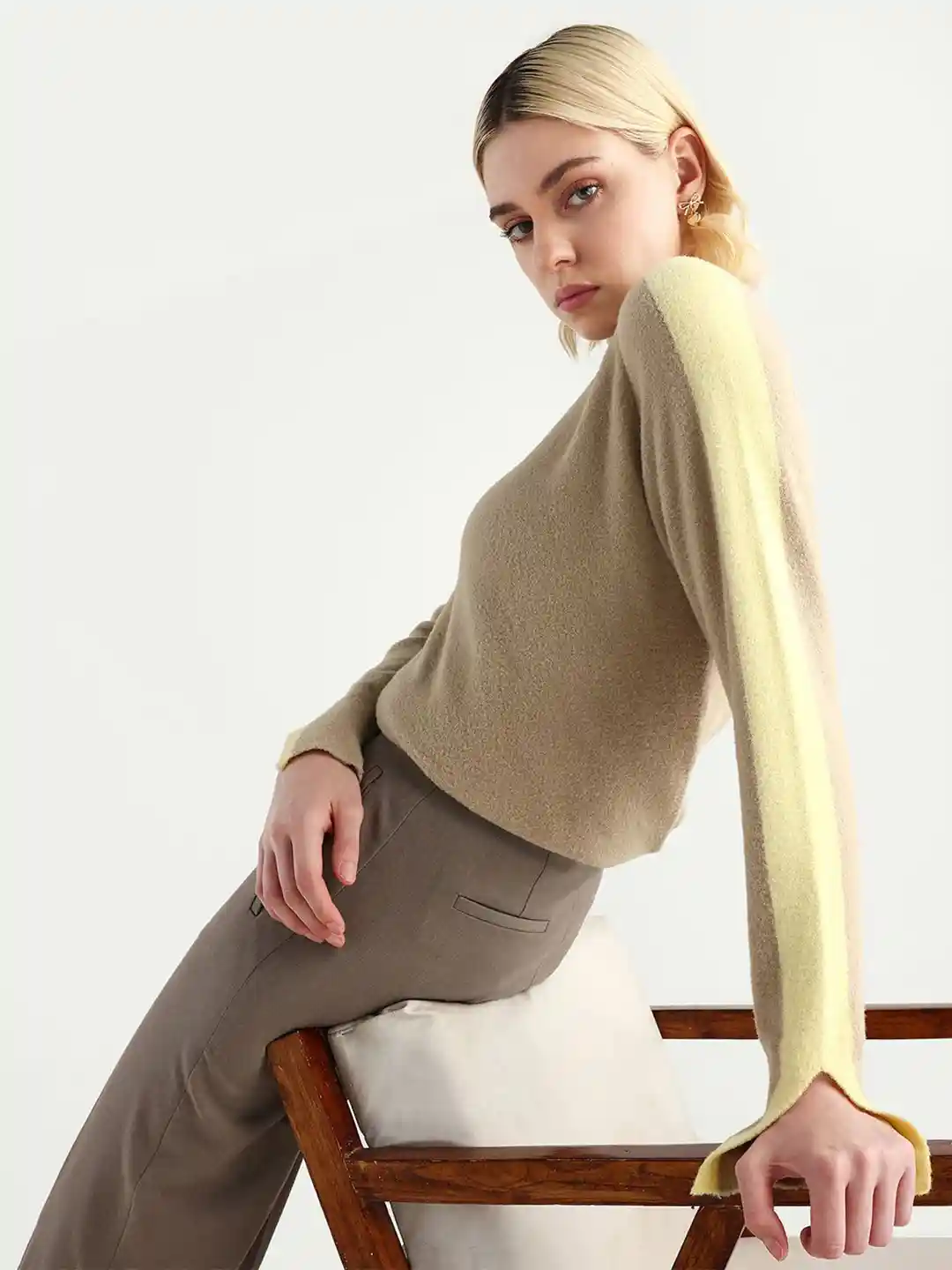 RAREISM Women Zanderyo Light Beige Pullover