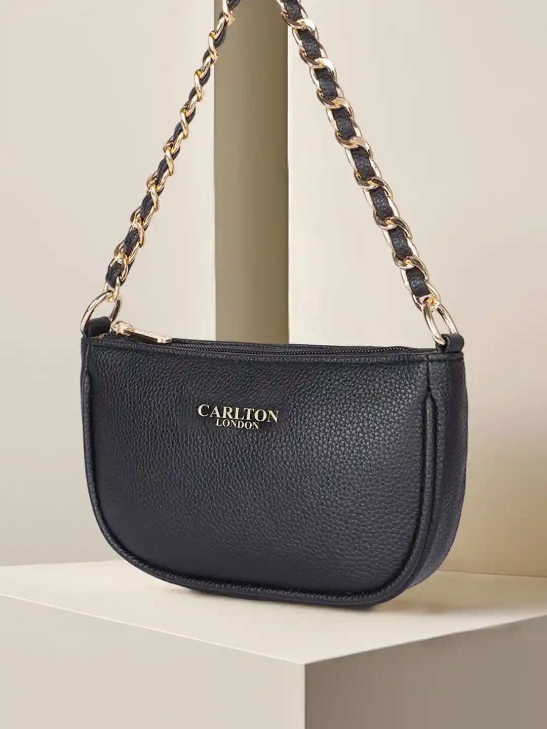 Buy Carlton London Women Textured Half Moon Quilted Sling Bag