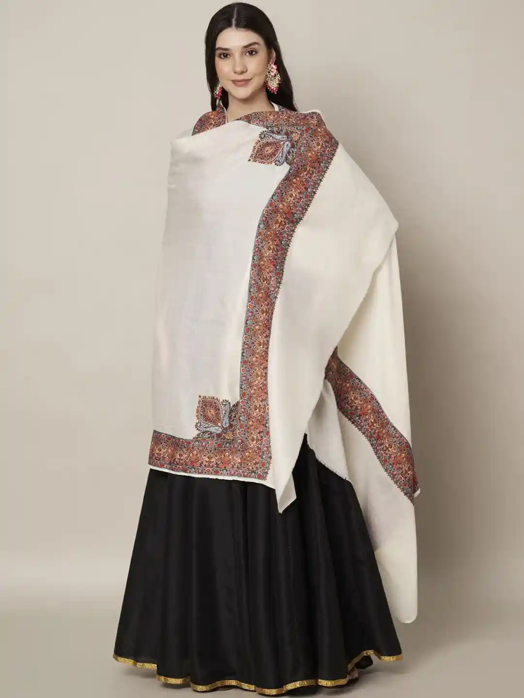 Buy MUFFLY Floral Embroidered Shawl Shawl for Women 36686901