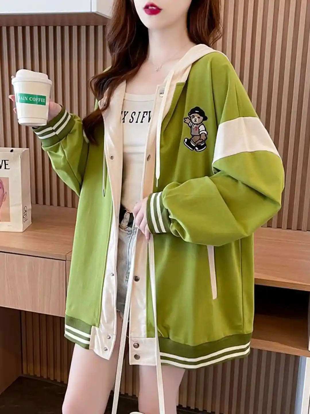 HERE&NOW Women Green Polyester Tailored Jacket
