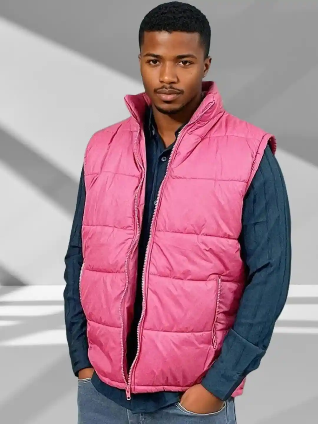 Buy Kotty Men Mock Collar Sleeveless Puffer Jacket Jackets for