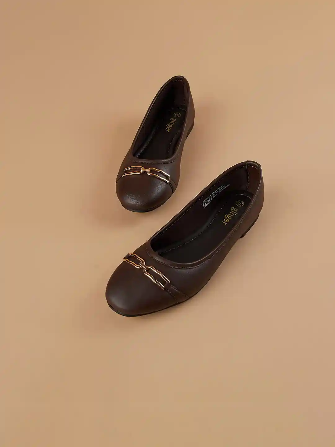 Buy Ginger by Lifestyle Women Textured Ballerinas With Western