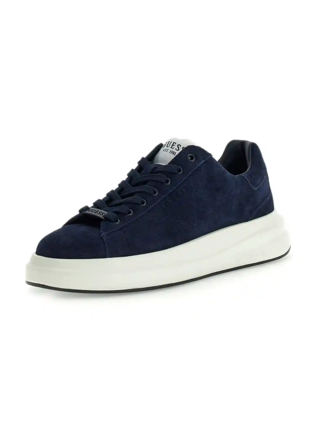 GUESS Men Leather Textured Lace-Ups Sneakers