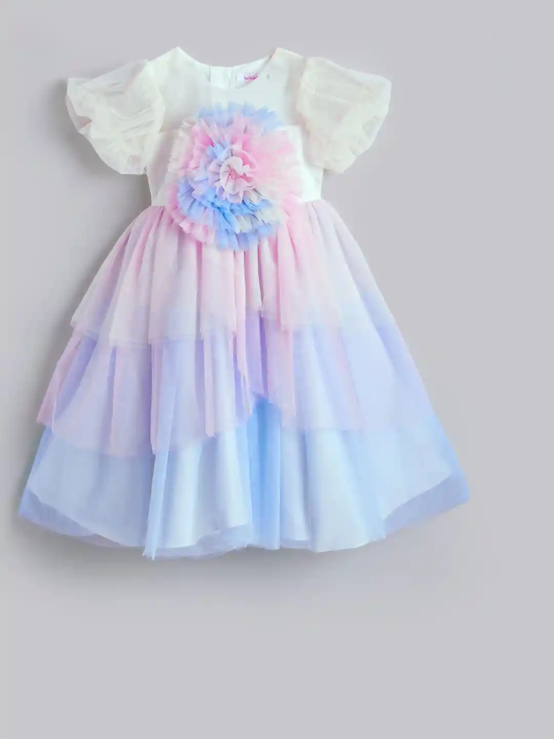 Buy Hopscotch Girls BLENDED Balloon Dresses Dresses for Girls - Main Image