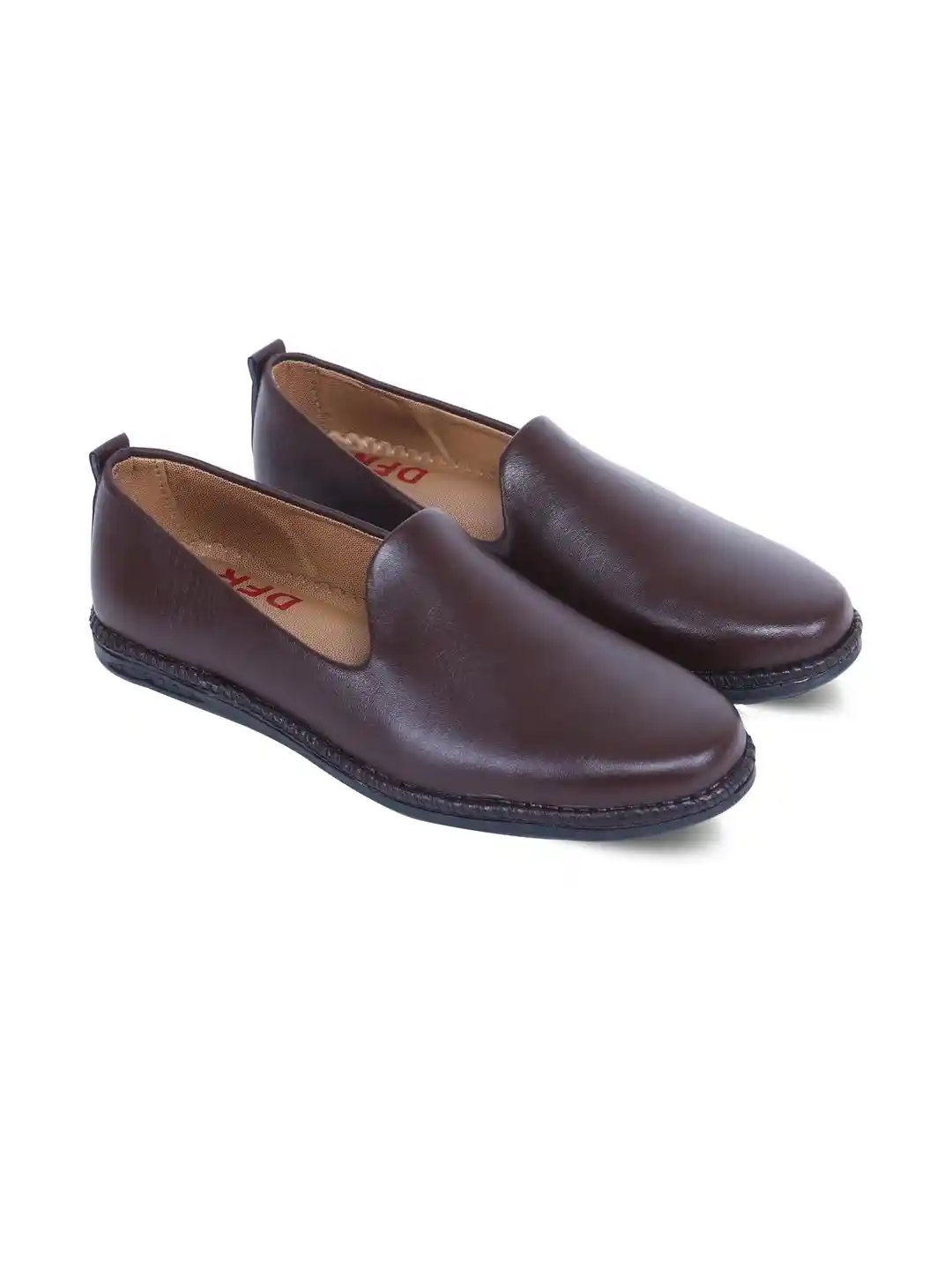 Buy DFR Men Brown Synthetic Leather Loafers Casual Shoes for Men