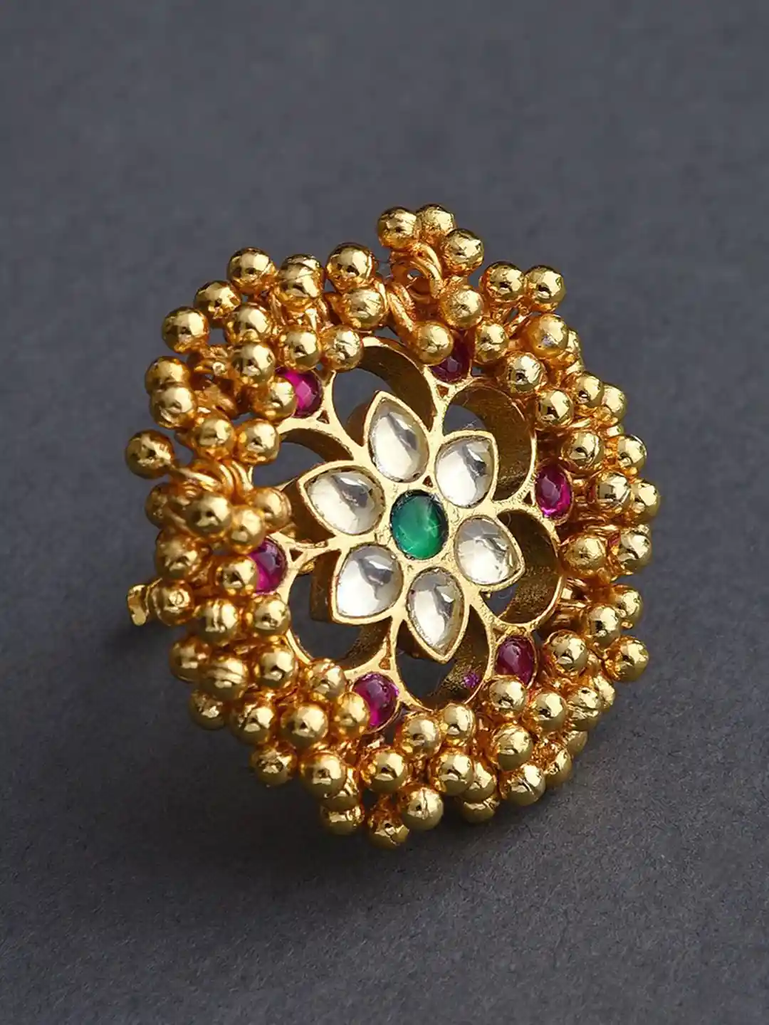 Buy JAYPORE Women Gold Plated Kundan Studded Adjustable Brass