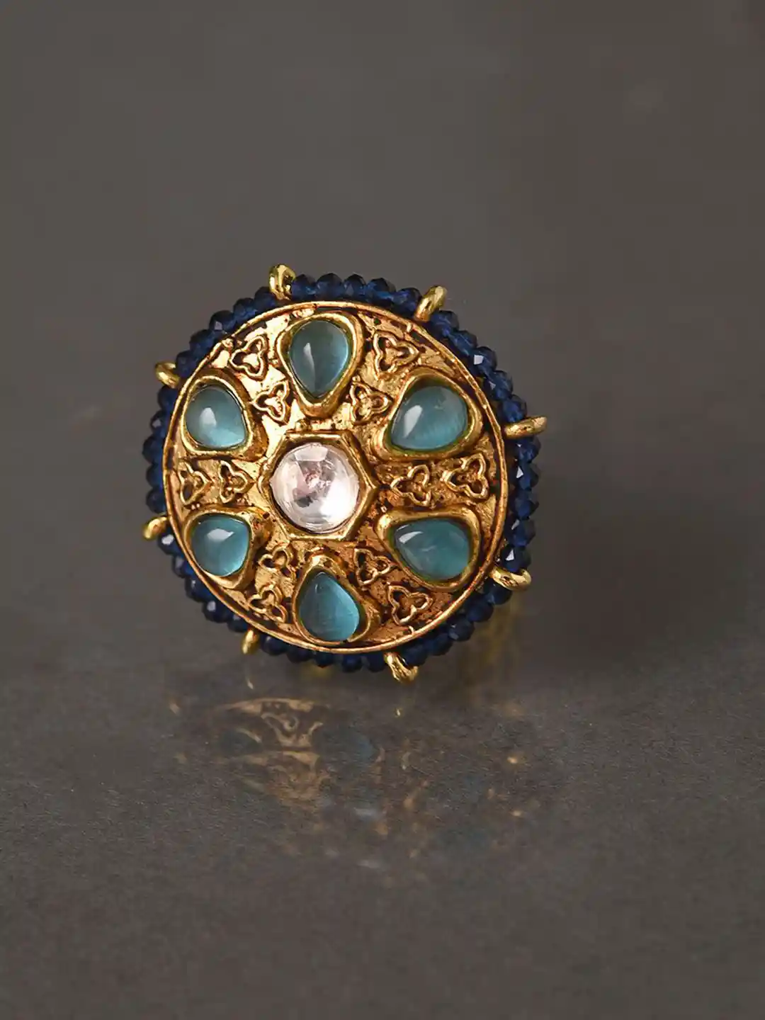 Buy JAYPORE Women Gold Plated Stone Studded Brass Adjustable