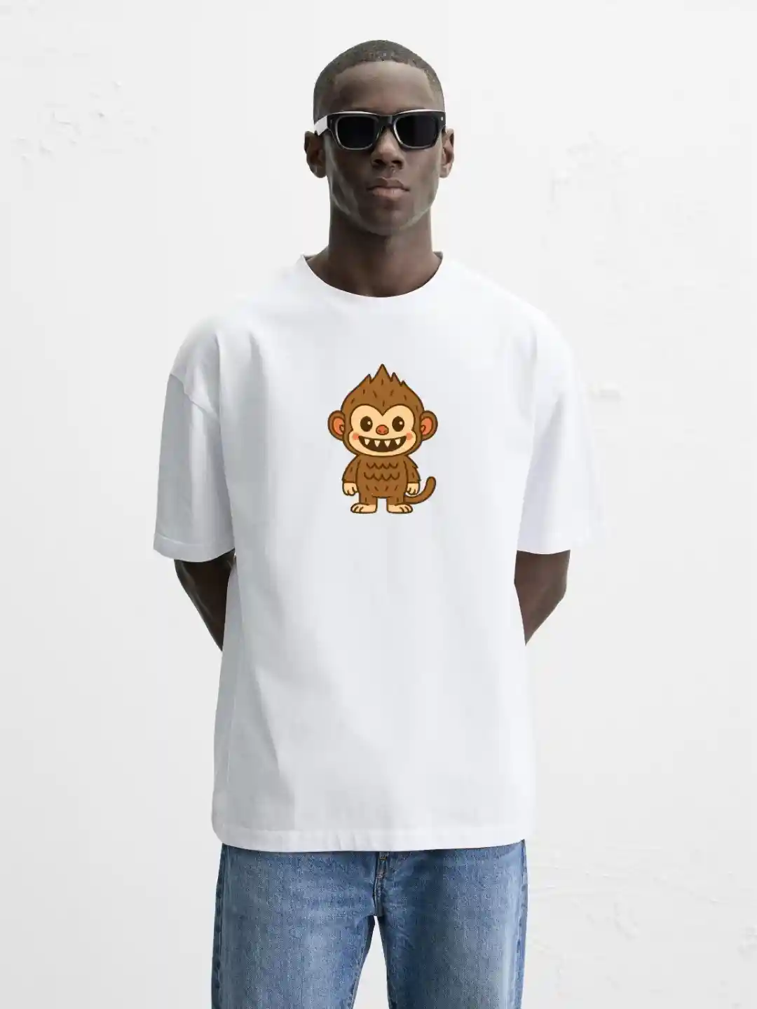 MISCHIEF MONKEY Men Graphic Printed Round Neck Pure Cotton Relaxed Fit  T-shirt
