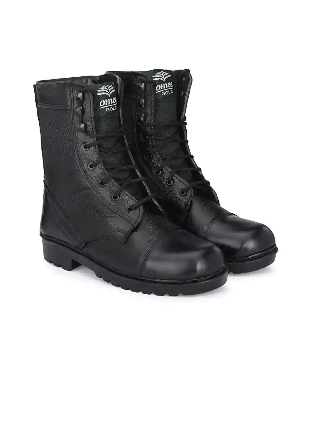 omee gold Men NCC Military Army Long Dms Genuine Leather Combat Boots