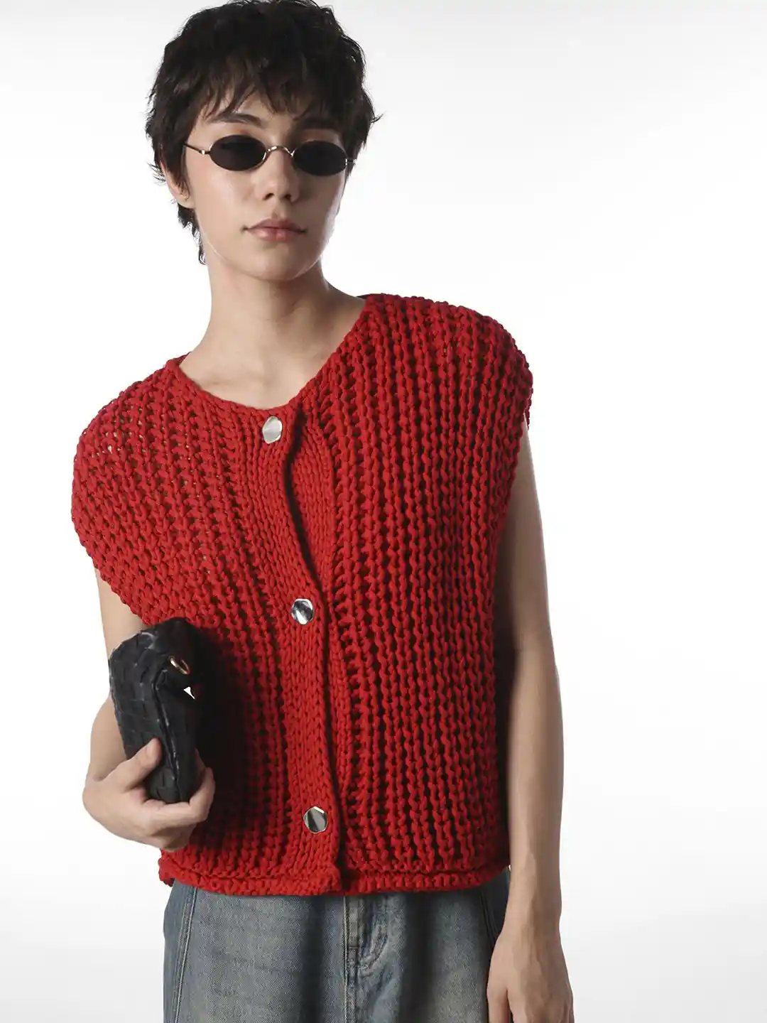 Buy ONLY Onlchloe Open Knit Sweater Vest Sweaters for Women - Main Image