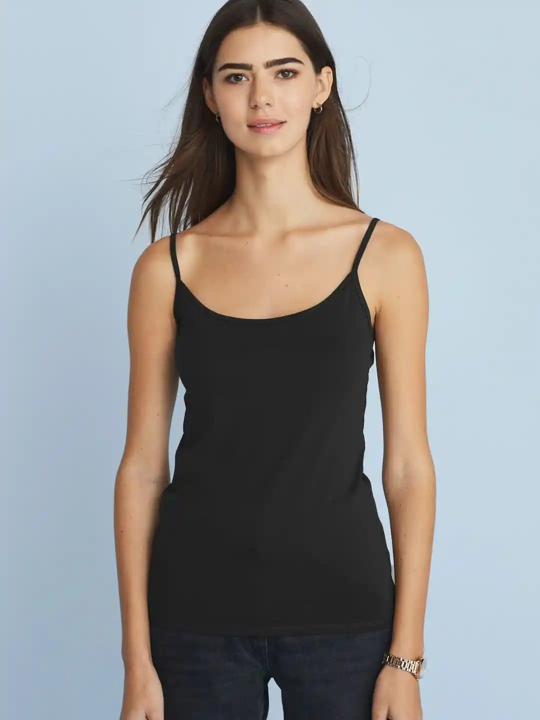 Buy next Women Black Solid Hip-Length Innerwear Vest Innerwear