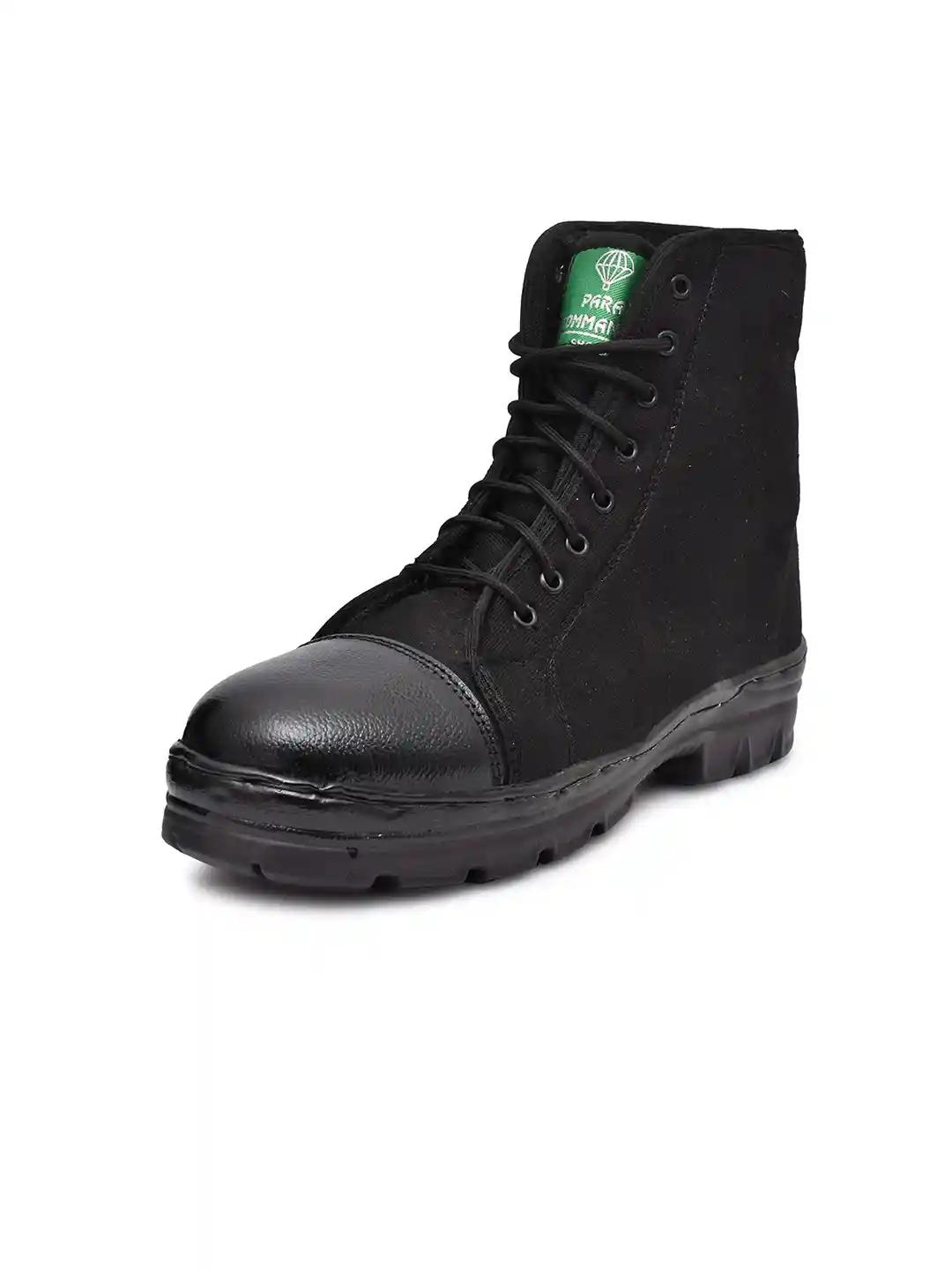 Buy para commando Men Round Toe Leather Block Boots Boots for