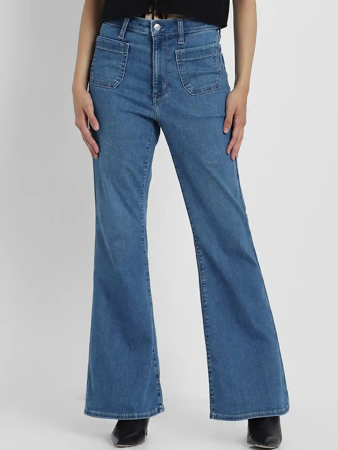 Buy AMERICAN EAGLE OUTFITTERS Women Blue Artist Flare Jean Jeans